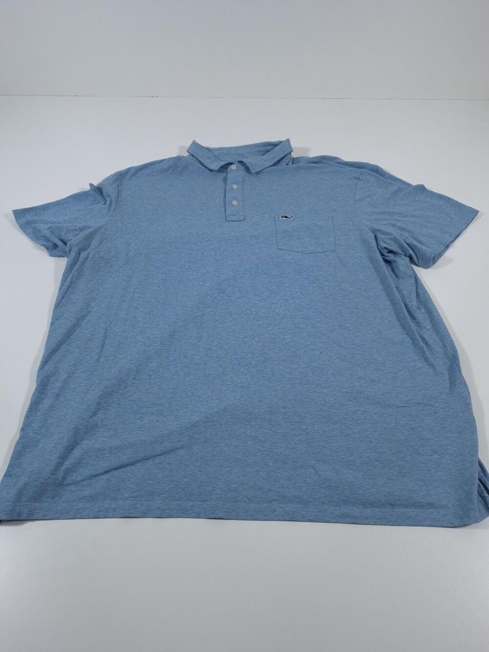 Vineyard Vines Edgartown Polo Shirt Mens 2XLT Blue Striped Big & Tall Stretch